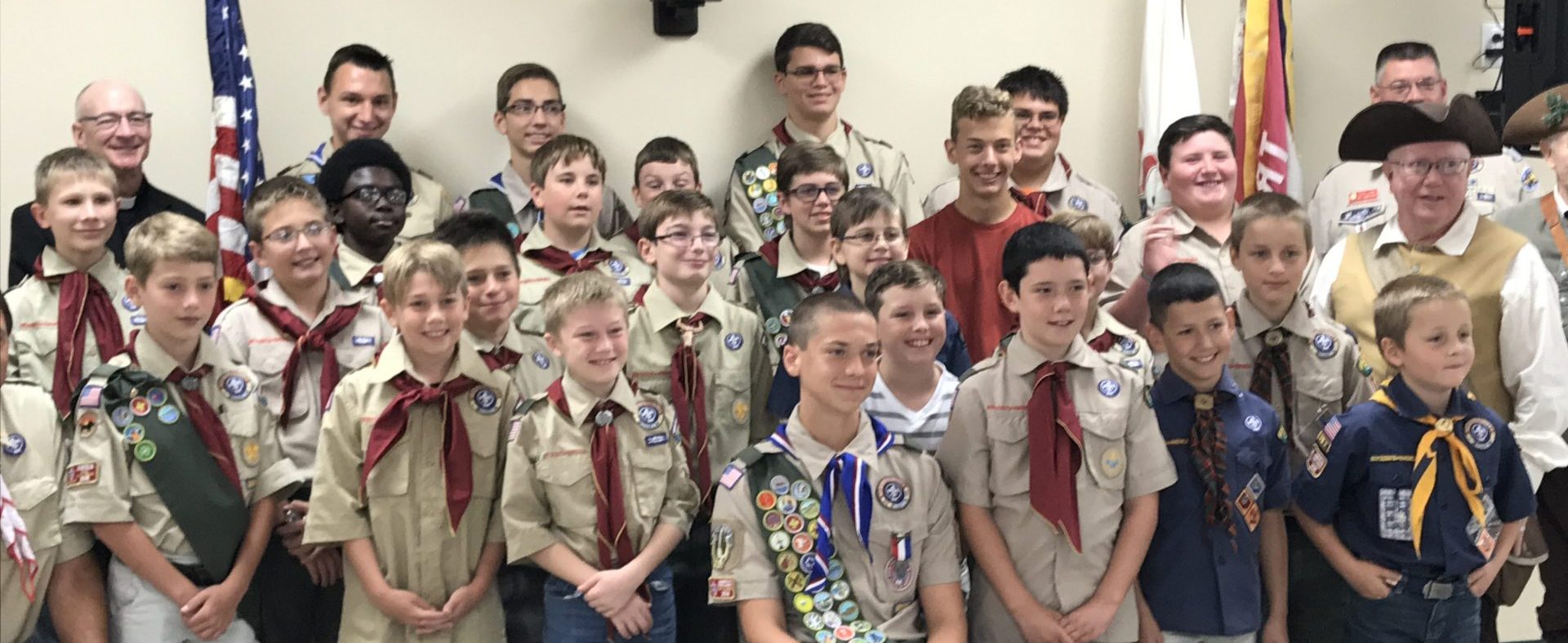Scouts at a ceremony