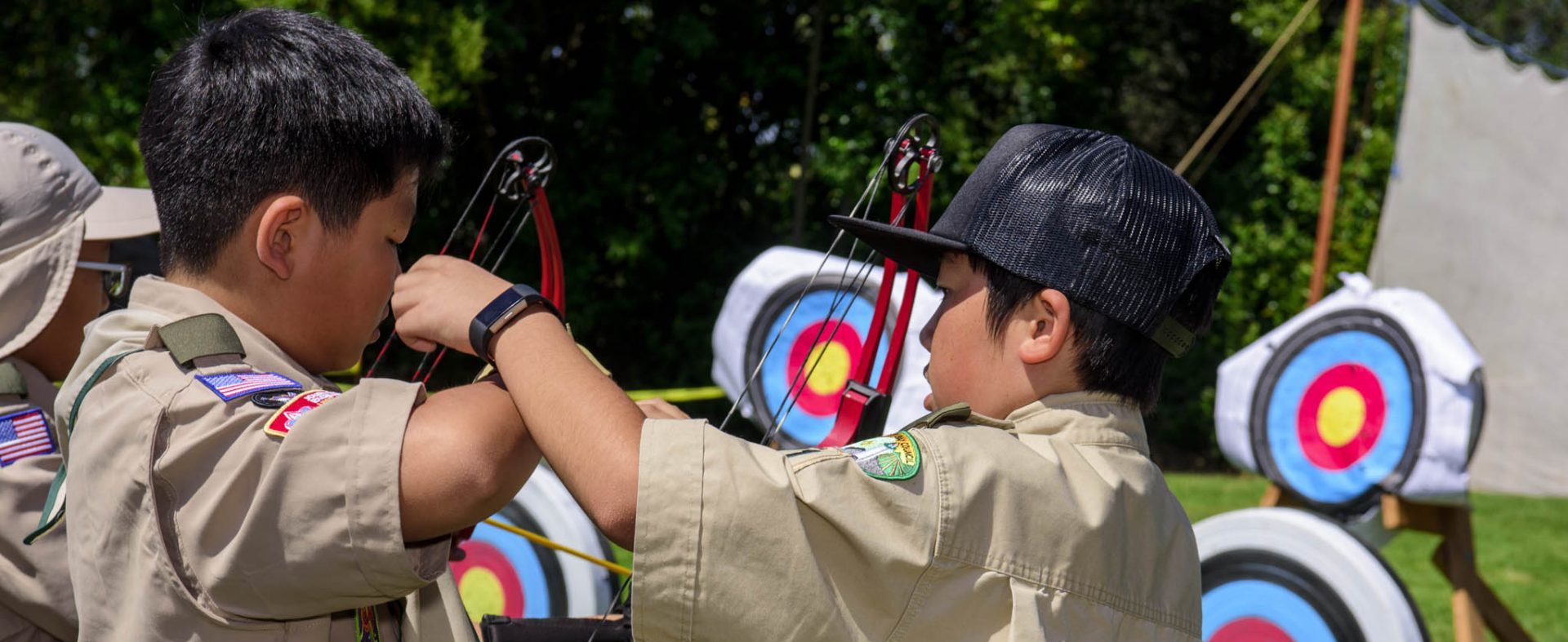 Scouts doing archery