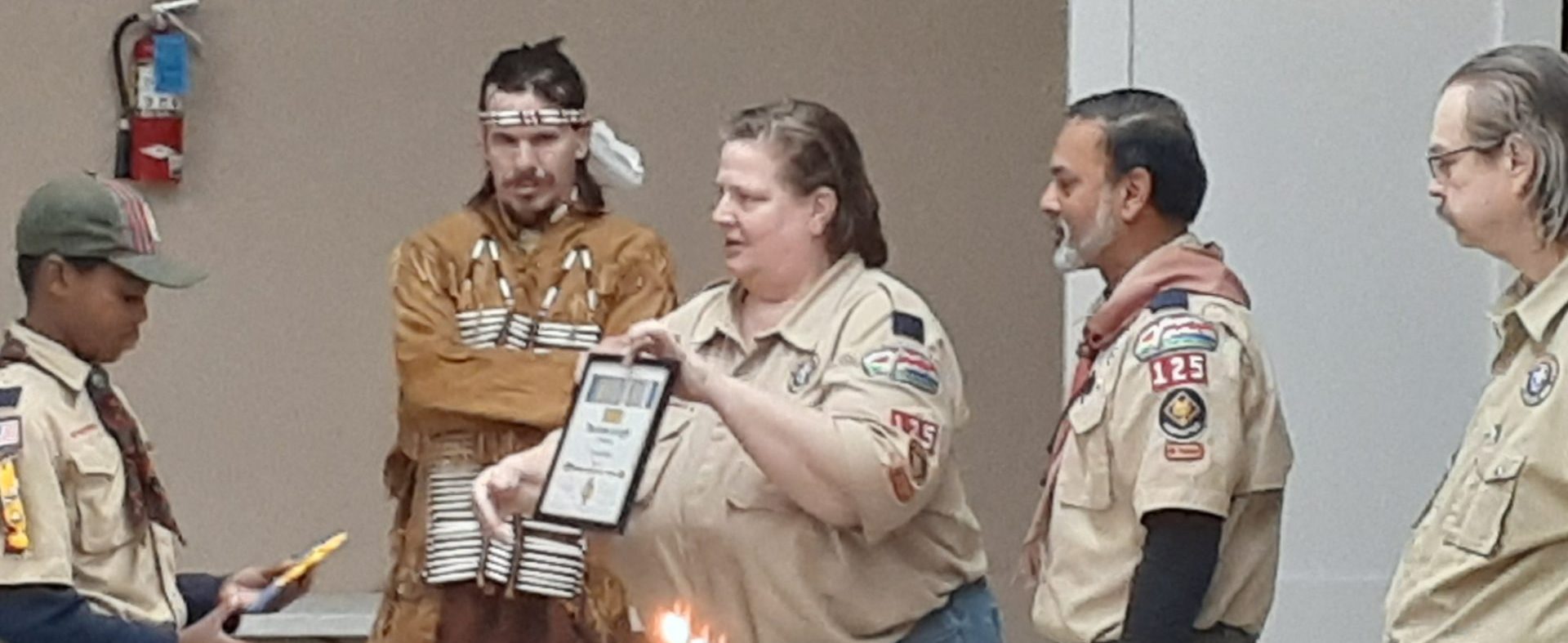 Scout winning an award
