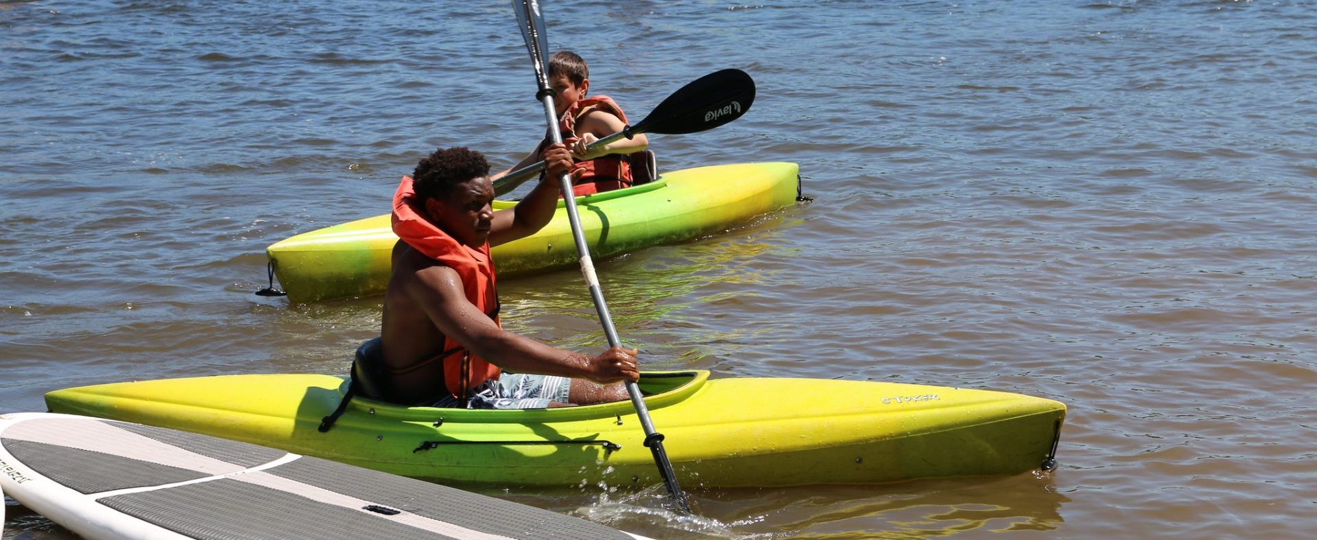Scouts in kayaks